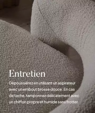 Entretien du rocking chair en métal noir et tissu bouclé blanc